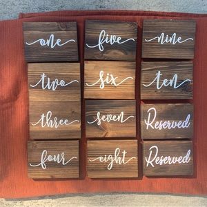 Wooden Table Numbers